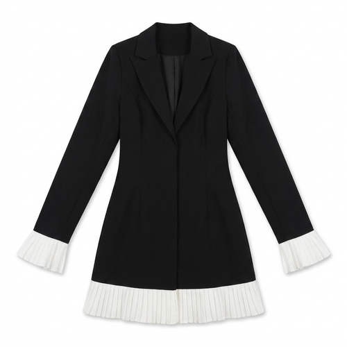 Women's Black Pleated Mini Dress | Elegant V-Neck Summer Cocktail Outfit