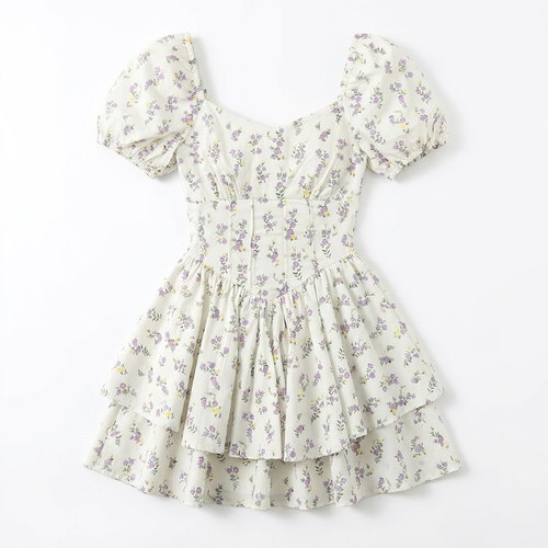 Women's Floral Print Mini Dress | Playful Vintage Summer Corset Style