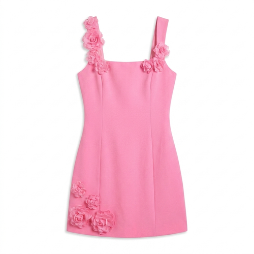 Women's Floral Appliqué Mini Dress | Playful Summer Cocktail Dress