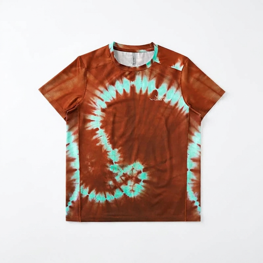 Spiral Print Sports Tee Khaki-Short flat-lay