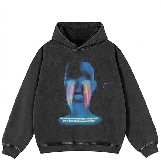 Hipster Graphic Hoodie flat-lay
