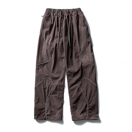 Outdoor Reflective Cargo Pants gray purple flat-lay