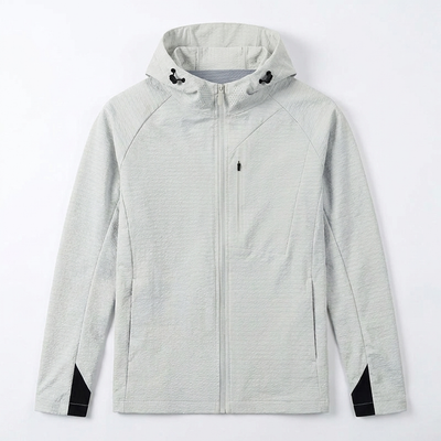 Mesh Soft Shell Outdoor Jacket gray flat-lay