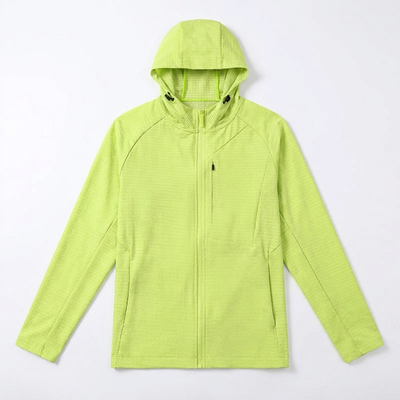 Mesh Soft Shell Outdoor Jacket yellow flat-lay