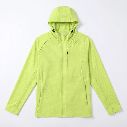 Mesh Soft Shell Outdoor Jacket yellow flat-lay