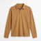 Men's Long-Sleeve Polo Shirt - Structured Fit Classic Collar Shirt with Button Placket