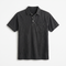Men's Denim Polo Shirt with Button Placket - Relaxed Straight Fit Short-Sleeve Polo Collar Shirt