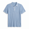Men's Ribbed Short-Sleeve Polo Shirt - Slim Fit Rib-Knit Polo with Vertical Ribbed Texture
