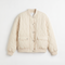 Women's Padded Jacket with Snap Buttons - Relaxed Oversized Silhouette Cozy Layering Jacket