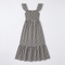 Women's Gingham Flounce Dress with Elastic Waist - Smocked Fit Gingham Check Dress