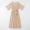 Women's Summer Dress - Casual Relaxed Fit V-Neckline Dress with Sash Closure