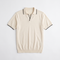 Men's Short-Sleeve Polo Shirt with Contrast Trim - Straight Fit Lightweight Knit Polo