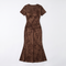 Women's Floral Lace Midi Bodycon Dress - Fitted Stretch Silhouette Dress with Lace Overlay