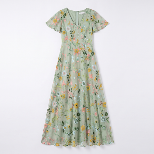Women's Floral V-Neck Maxi Dress - Relaxed Flowy Silhouette Summer Maxi Dress