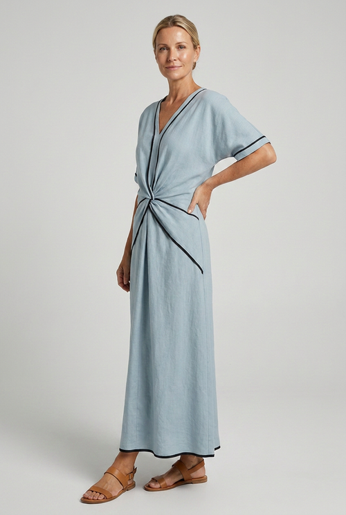 Aurelia Wrap-Front Maxi Dress