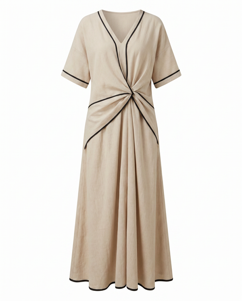 Aurelia Wrap-Front Maxi Dress